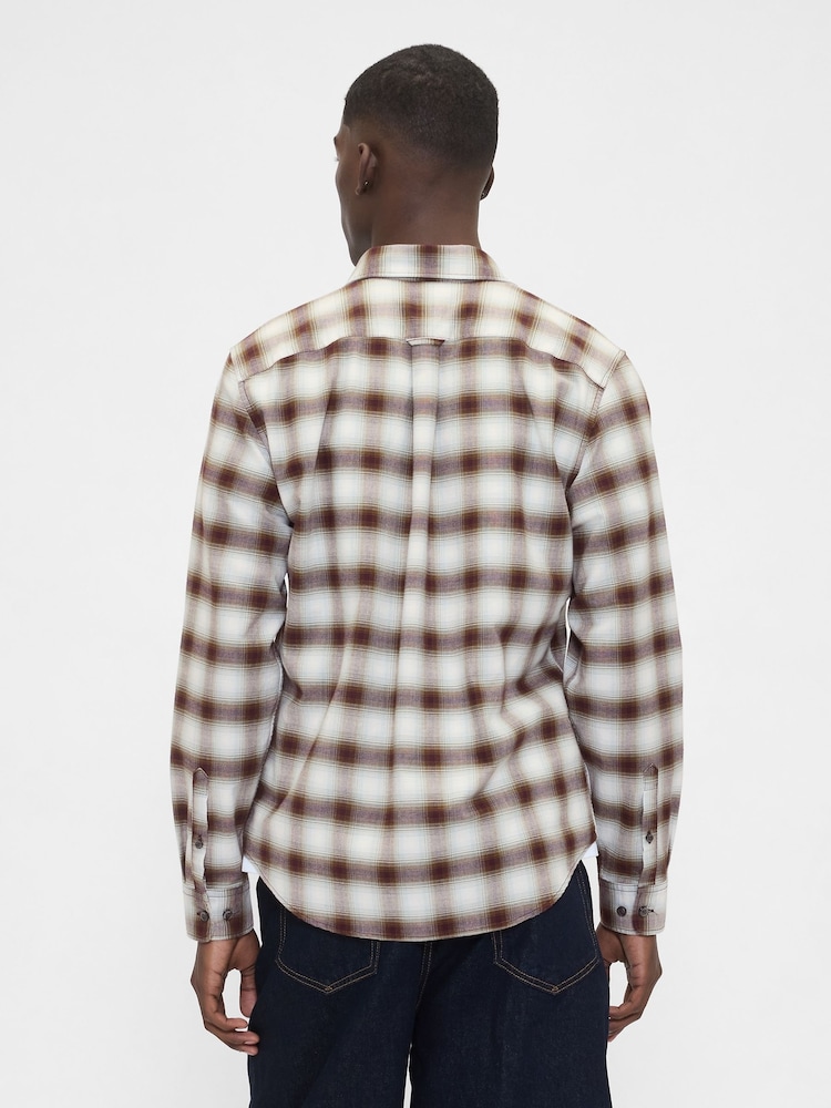 Gap Brown/White Check Oxford Shirt - Image 2 of 4