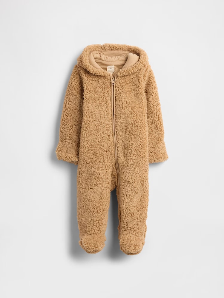 Marrón - Gap Teddy Sherpa Jacket (Newborn-12mths) (0-12mths) - Imagen 1 de 3