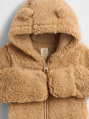 Marrón - Gap Teddy Sherpa Jacket (Newborn-12mths) (0-12mths) - Imagen 3 de 3
