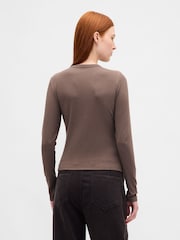 Gap Mid Brown Modern Crew Neck Cardigan - Image 2 of 4
