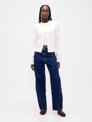 Gap White Soft Touch Crop Cardigan - Image 3 of 4