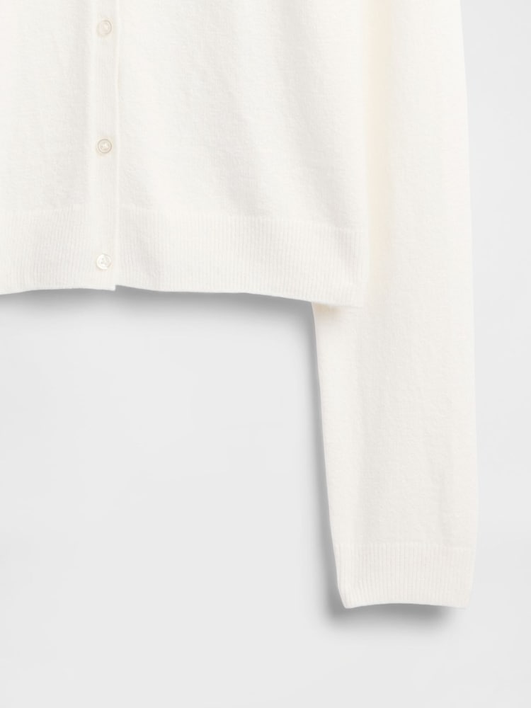 Gap White Soft Touch Crop Cardigan - Image 4 of 4 Gap White Soft Touch Crop Cardigan - Image 4 of 4