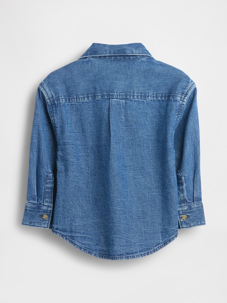 Gap Blue Denim Oversized Shirt (6mths-5yrs) (6mths-5yrs) - Image 2 of 2