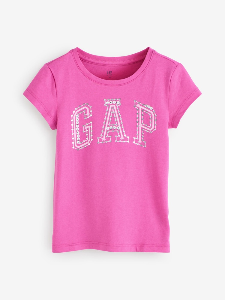 Gap Pink Logo T-Shirt (4-13yrs) (4-13yrs) - Image 1 of 4 Gap Pink Logo T-Shirt (4-13yrs) (4-13yrs) - Image 1 of 4