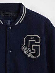 Gap Blue Varsity Logo Bomber Jacket (4-13yrs) (4-13yrs) - Image 4 of 4