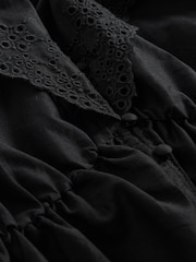 Gap Black Ruffle Collar V-Neck Top - Image 4 of 4