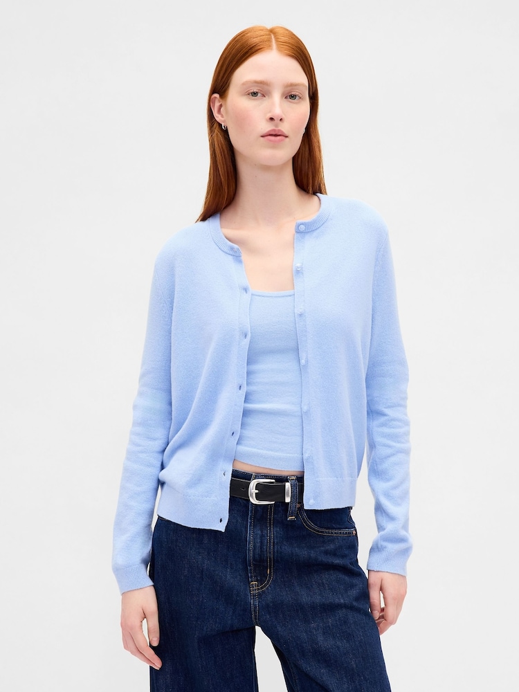 Gap Light Blue Soft Touch Crop Cardigan - Image 1 of 4