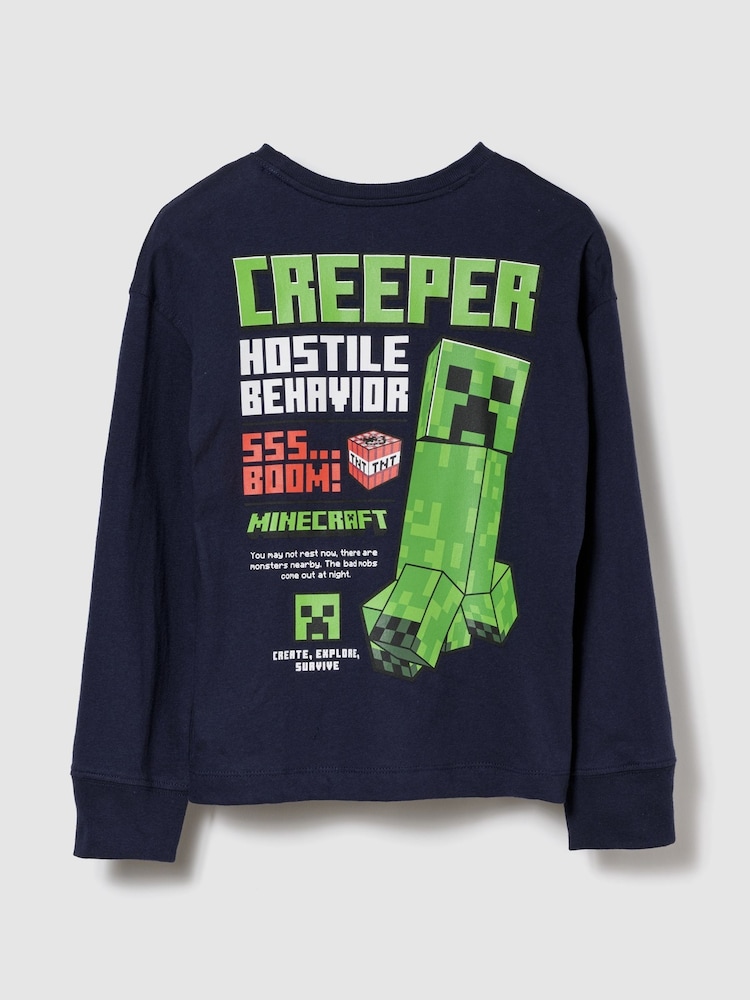 Gap Navy Blue Minecraft Graphic T-Shirt (4-13yrs) (4-13yrs) - Image 1 of 3