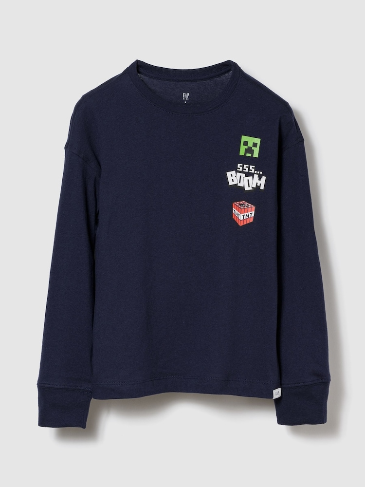Gap Navy Blue Minecraft Graphic T-Shirt (4-13yrs) (4-13yrs) - Image 2 of 3