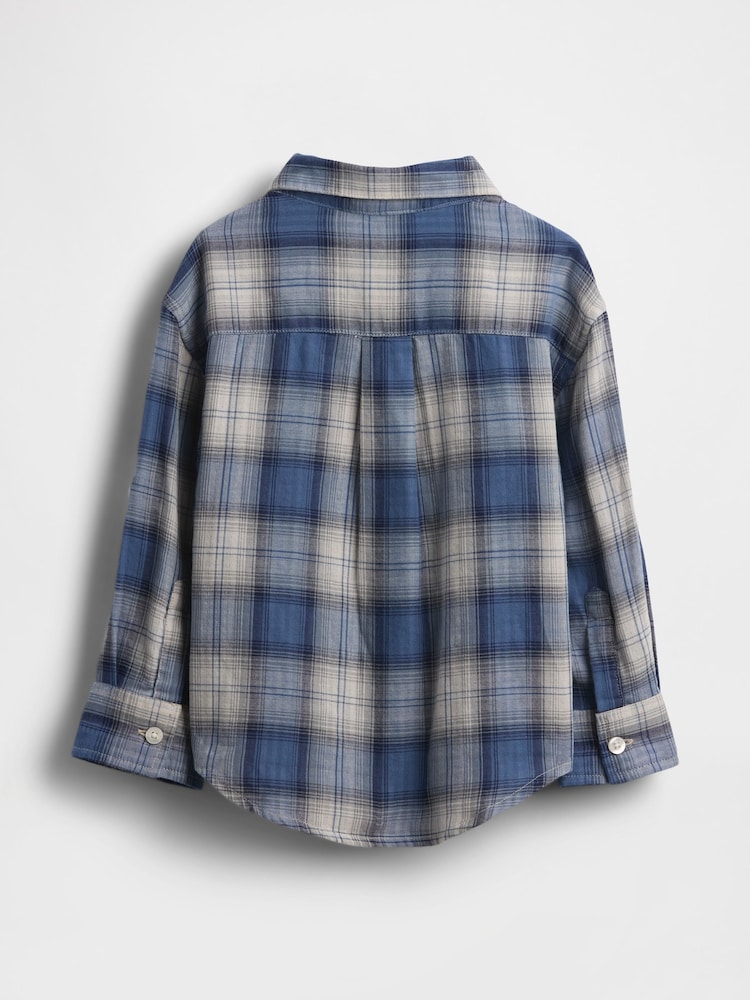 Gap Blue Double Weave Check Shirt (6mths-5yrs) (6mths-5yrs) - Image 2 of 2 Gap Blue Double Weave Check Shirt (6mths-5yrs) (6mths-5yrs) - Image 2 of 2