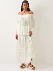Monsoon White Bryony Embroidered Maxi Skirt - Image 1 of 6