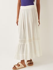 Monsoon White Bryony Embroidered Maxi Skirt - Image 2 of 6