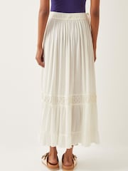 Monsoon White Bryony Embroidered Maxi Skirt - Image 3 of 6