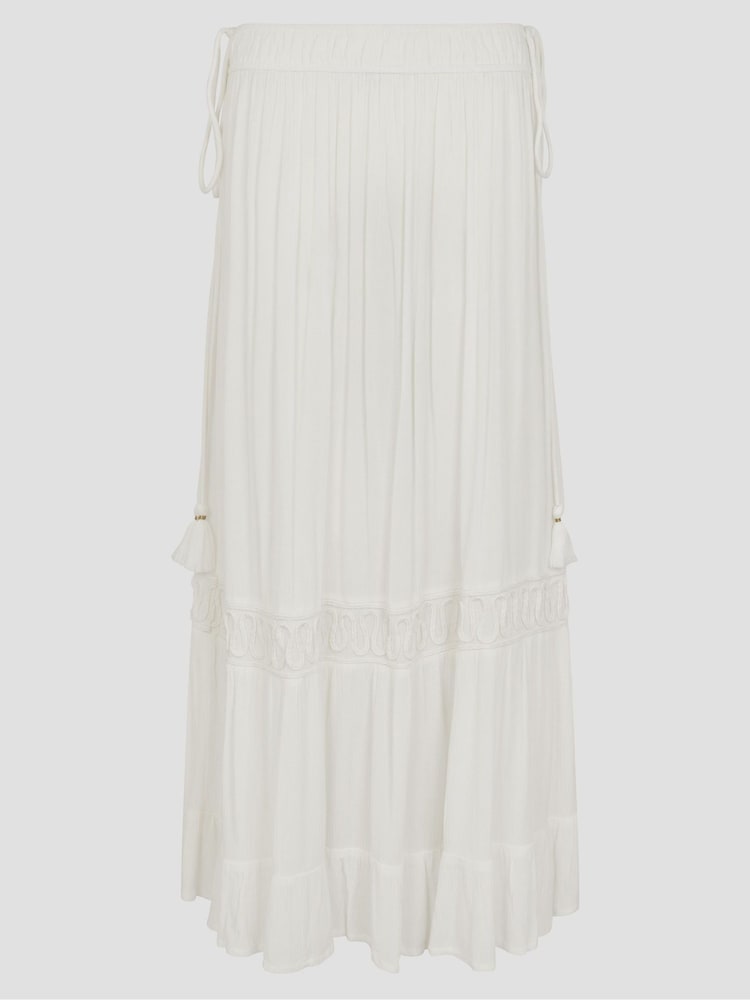 Monsoon White Bryony Embroidered Maxi Skirt - Image 6 of 6