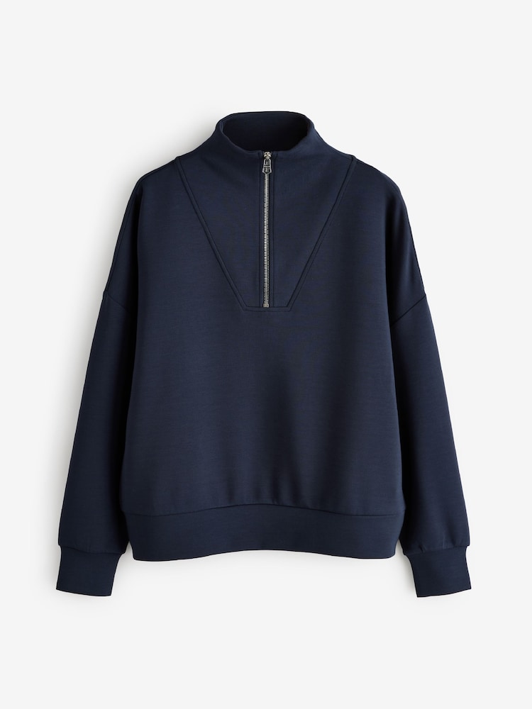 Varley Blue Hawley Half Zip Sweat Top - Image 1 of 1 Varley Blue Hawley Half Zip Sweat Top - Image 1 of 1