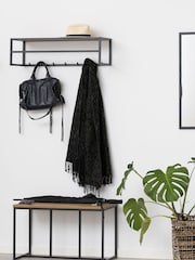 Actona Black Oak Seaford Metal Coat Rack with Oak Top - Image 2 of 6