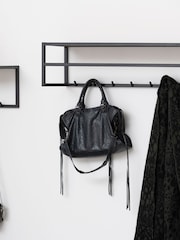 Actona Black Oak Seaford Metal Coat Rack with Oak Top - Image 3 of 6
