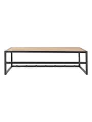 Actona Black Oak Seaford Metal Coat Rack with Oak Top - Image 5 of 6