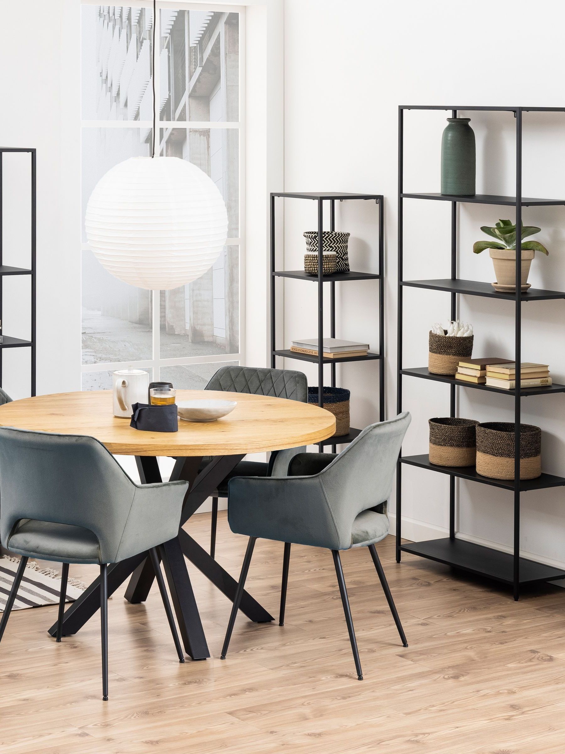 Furniture To Go Newcastle Tall Bookcase With 5 Shelves In Matt Black - Black - Image 6