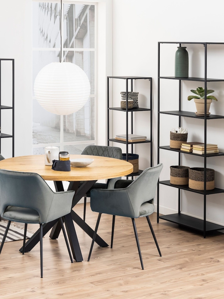 Actona Black Newcastle Tall Bookcase with 5 Shelves - Image 1 of 6