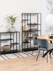 Actona Black Newcastle Asymmetrical Bookcase with 3 Shelves - Image 1 of 6
