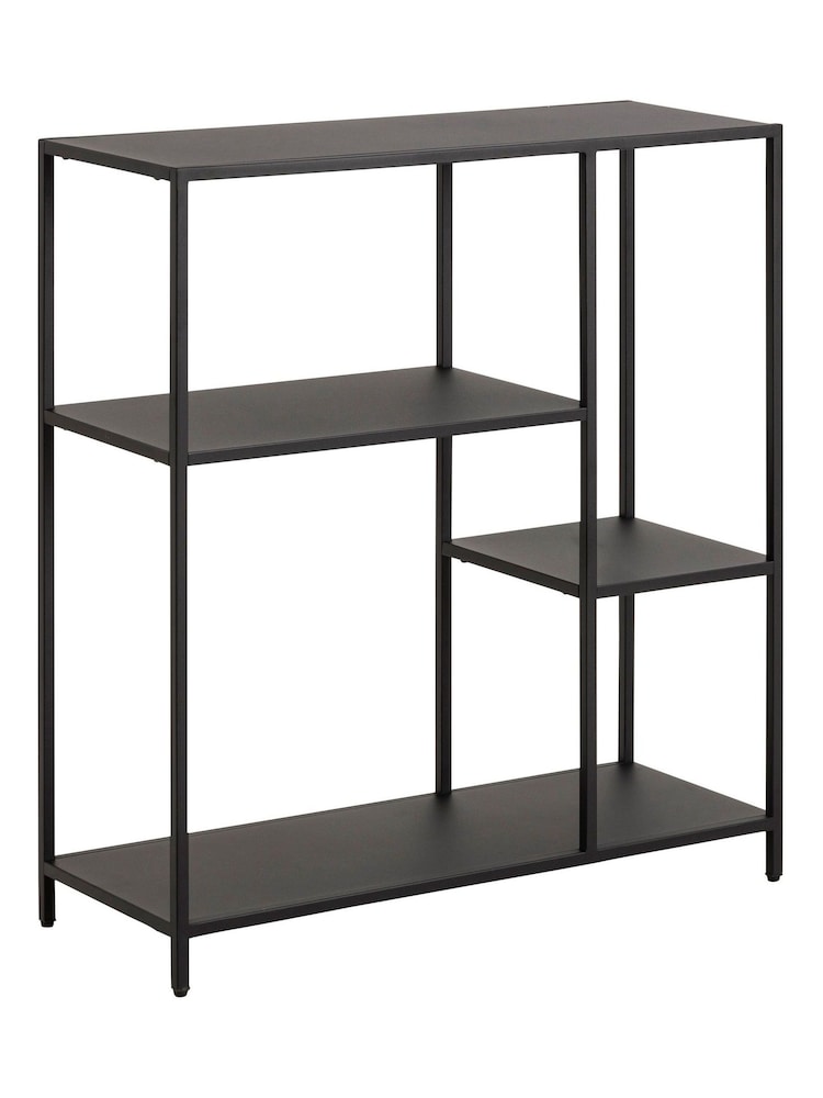 Actona Black Newcastle Asymmetrical Bookcase with 3 Shelves - Image 2 of 6