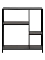 Actona Black Newcastle Asymmetrical Bookcase with 3 Shelves - Image 3 of 6