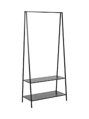 Actona Black Seaford Clothes Rack with 2 Shelves - Image 2 of 5