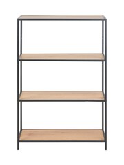 Actona Black Seaford Metal Low Bookcase with 3 Oak Shelves - Image 3 of 5