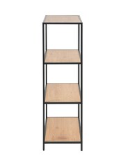 Actona Black Seaford Metal Low Bookcase with 3 Oak Shelves - Image 5 of 5