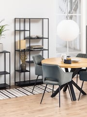 Actona Black Newcastle Asymmetrical Bookcase with 6 Shelves - Image 2 of 6