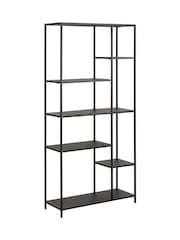 Actona Black Newcastle Asymmetrical Bookcase with 6 Shelves - Image 4 of 6