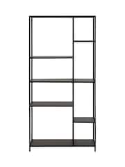 Actona Black Newcastle Asymmetrical Bookcase with 6 Shelves - Image 5 of 6