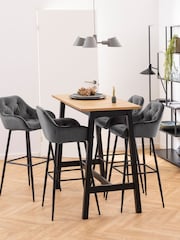 Actona Black Seaford Metal Large Asymmetrical Bookcase with 5 Black Shelves - Image 2 of 6