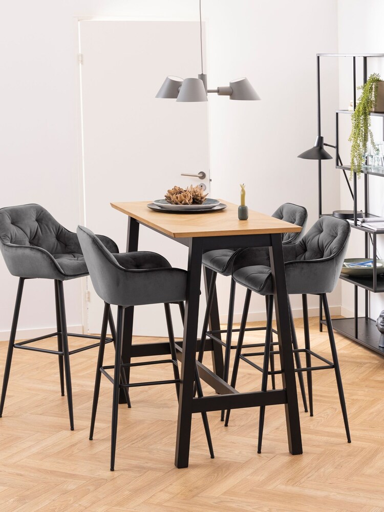 Actona Black Seaford Metal Large Asymmetrical Bookcase with 5 Black Shelves - Image 2 of 6