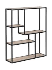 Actona Black Oak Seaford Metal Wall Shelf with 3 Additional Shelves - Image 1 of 6