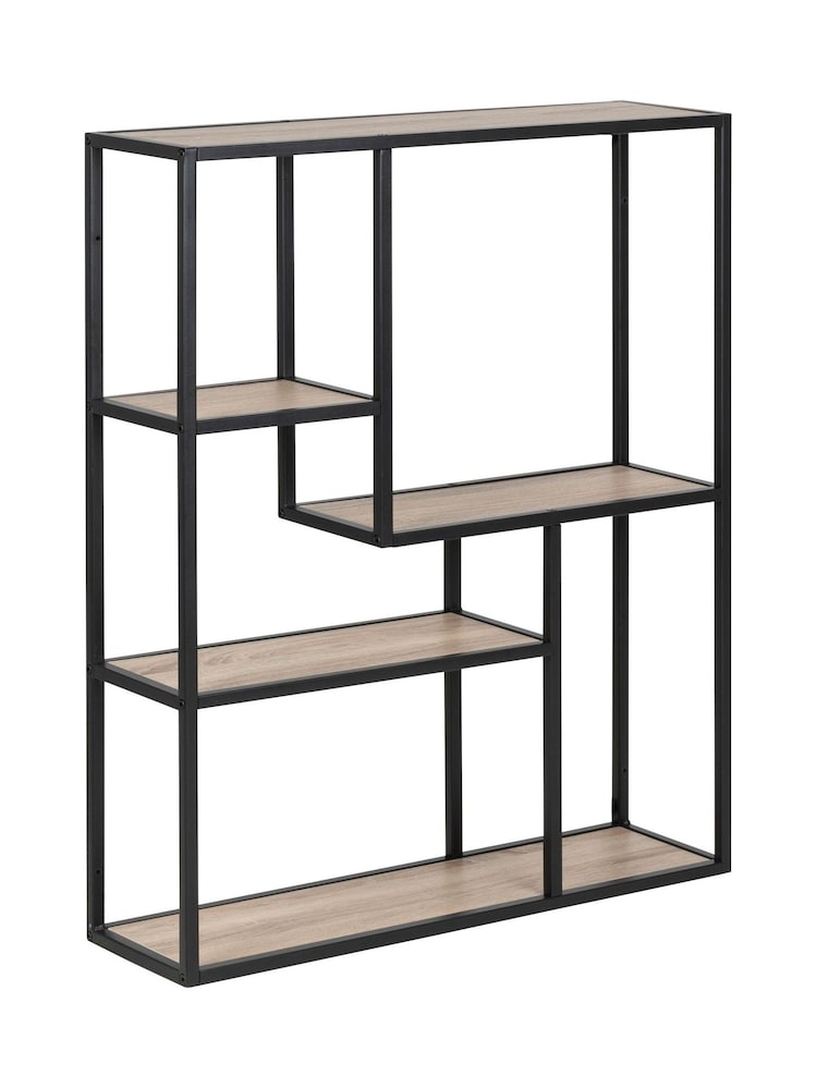 Actona Black Oak Seaford Metal Wall Shelf with 3 Additional Shelves - Image 1 of 6