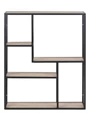 Actona Black Oak Seaford Metal Wall Shelf with 3 Additional Shelves - Image 2 of 6