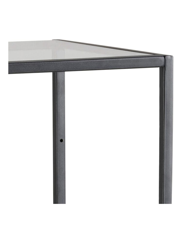 Actona Black Seaford Narrow Metal Bookcase with 3 Oak Shelves - Image 4 of 4