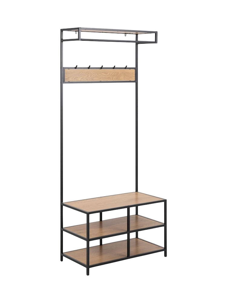 Actona Black Seaford Clothes Rack with 3 Shelves - Image 2 of 6