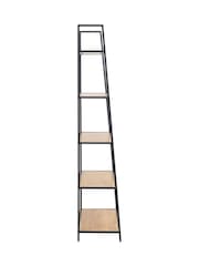 Actona Black Seaford Metal Ladder Bookcase with 5 Oak Shelves - Image 5 of 6