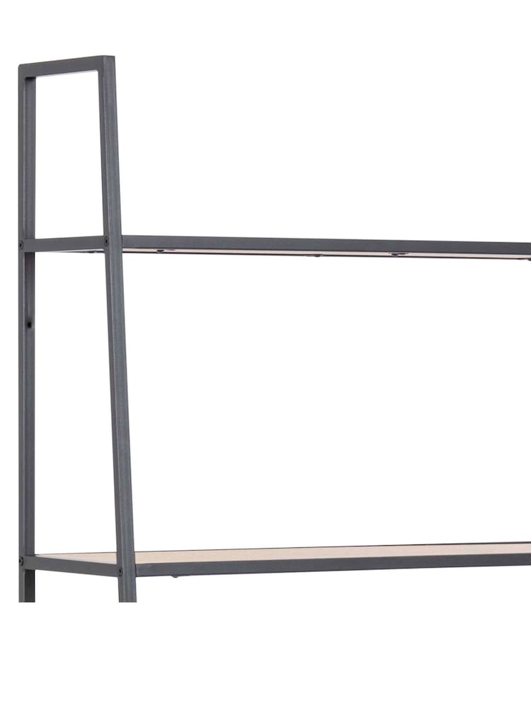 Actona Black Seaford Metal Ladder Bookcase with 5 Oak Shelves - Image 6 of 6