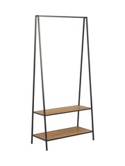 Actona Black Oak Seaford Metal Clothes Rack with 2 Oak Shelves - Image 3 of 6