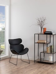 Actona Black Oak Seaford Metal Asymmetrical Bookcase with 3 Shelves - Image 1 of 6