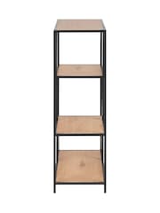 Actona Black Oak Seaford Metal Asymmetrical Bookcase with 3 Shelves - Image 4 of 6