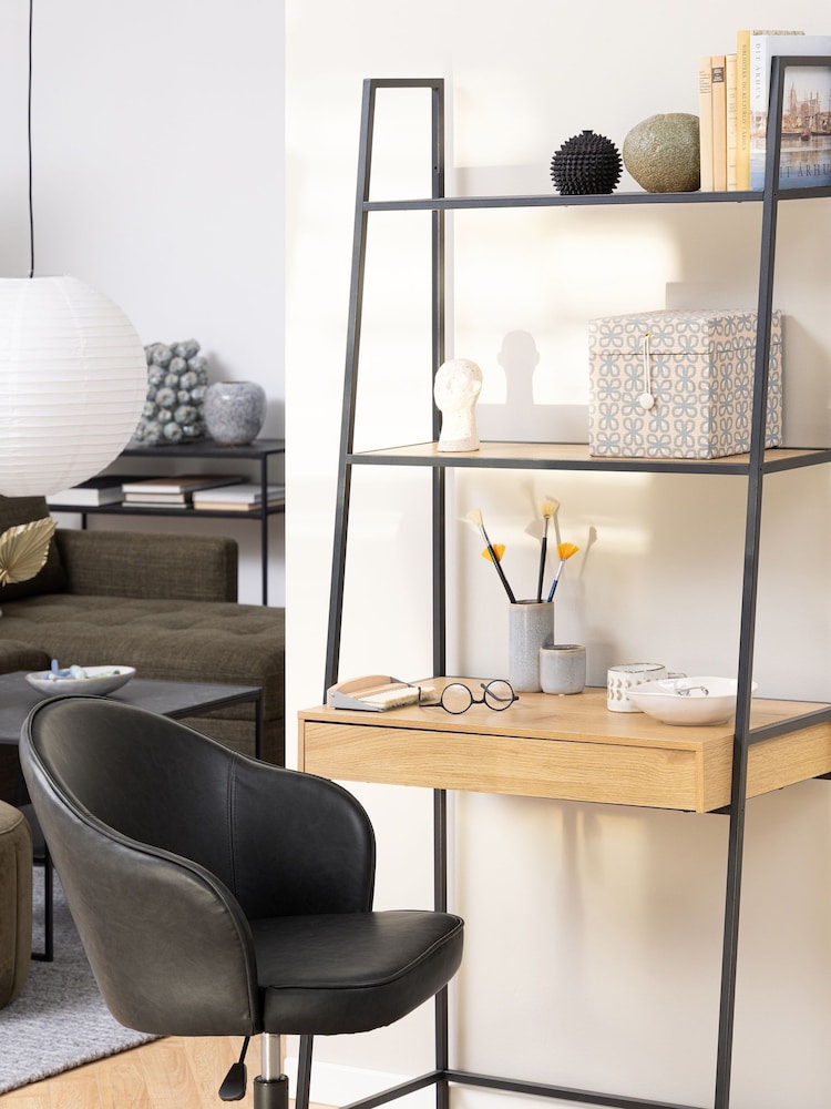 Actona Black Seaford Bookcase with 1 Drawer - Image 2 of 6