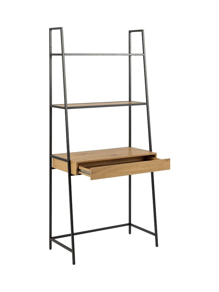 Actona Black Seaford Bookcase with 1 Drawer - Image 6 of 6
