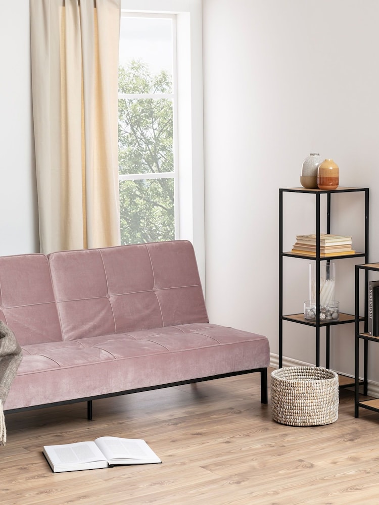 Actona Black Oak Seaford Narrow Metal Bookcase with 2 Shelves - Image 1 of 4
