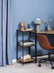 Actona Black Oak Seaford Narrow Metal Bookcase with 2 Shelves - Image 2 of 4