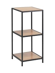 Actona Black Oak Seaford Narrow Metal Bookcase with 2 Shelves - Image 3 of 4